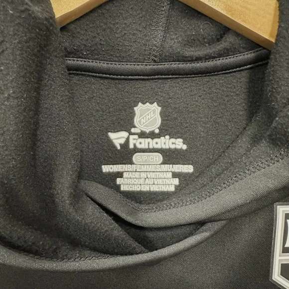 NHL Fanatics LA Kings Hoodie Womens S Black Gray Logo Chest Hockey Fan - Picture 5 of 9
